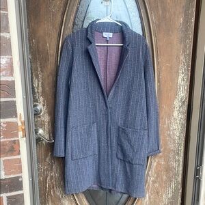 Anthropolgie Harlyn Long pinstriped Coat! Small